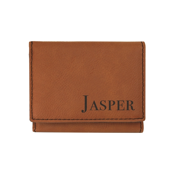 3" x 4" x 1/8" PU leatherette wallet with trifold design... from ASI 74601 Calico