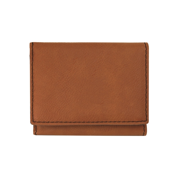 3" x 4" x 1/8" PU leatherette wallet with trifold design... from ASI 74601 Calico