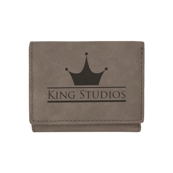 3" x 4" x 1/8" PU leatherette wallet with trifold design... from ASI 74601 Calico