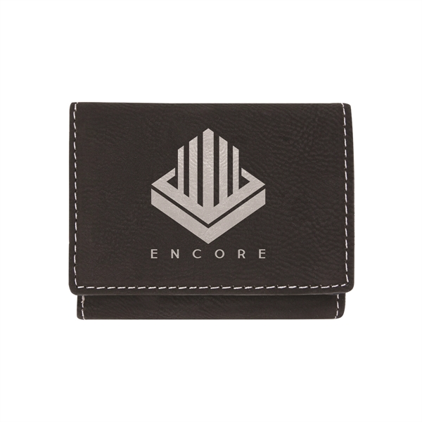 3" x 4" x 1/8" PU leatherette wallet with trifold design... from ASI 74601 Calico