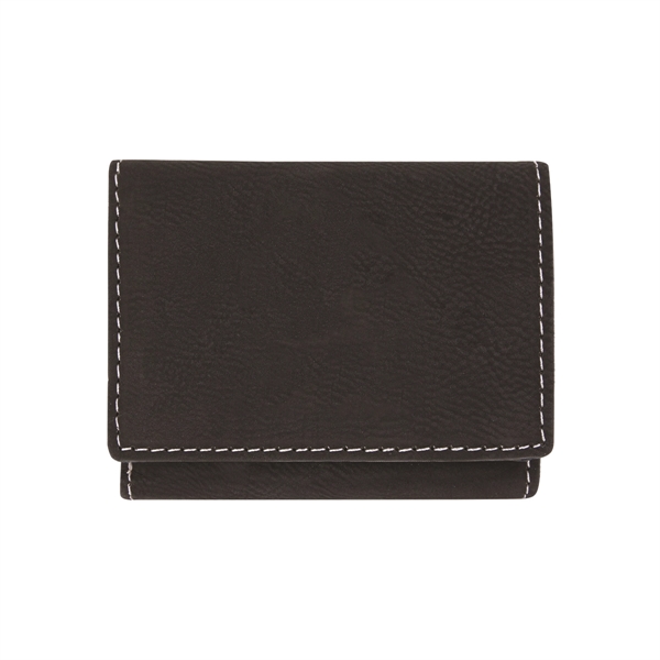 3" x 4" x 1/8" PU leatherette wallet with trifold design... from ASI 74601 Calico