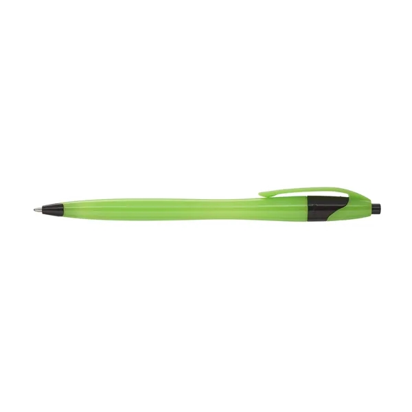 Plastic plunger action ballpoint pen with curvy and slender barrel for... from ASI 39552 BEL Promo