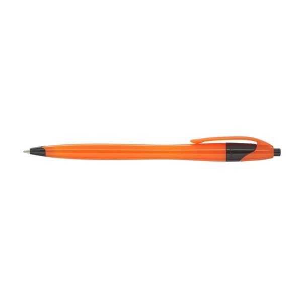 Plastic plunger action ballpoint pen with curvy and slender barrel for... from ASI 39552 BEL Promo