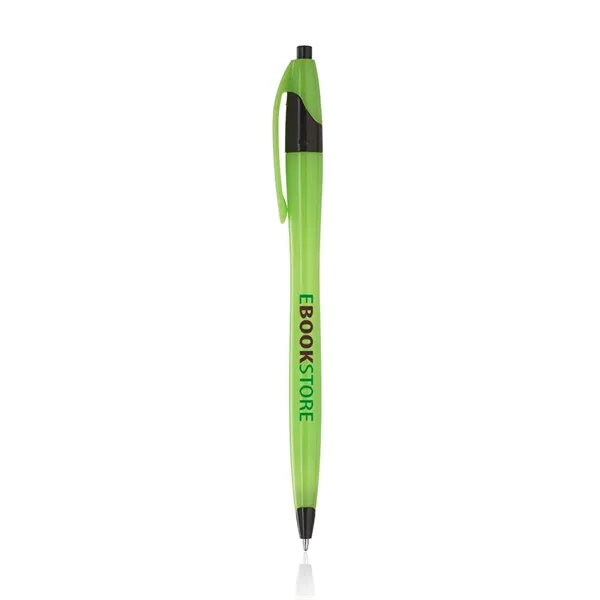 Plastic plunger action ballpoint pen with curvy and slender barrel for... from ASI 39552 BEL Promo