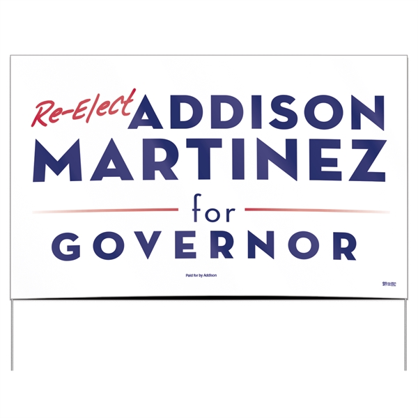 White polyethylene yard sign with opaque lining. Includes wire frames.... from ASI 56950 Gill Studios Inc / Gill-Line®