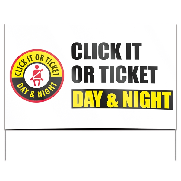 White polyethylene yard sign with opaque lining. Includes wire frames.... from ASI 56950 Gill Studios Inc / Gill-Line®