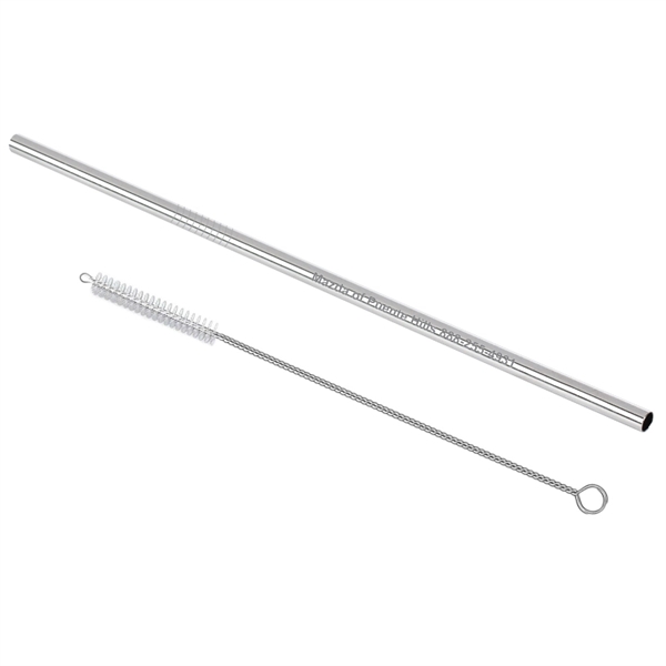Straight straw made of stainless steel with a pipe cleaner brush.... from ASI 57655 STOPNGO Line