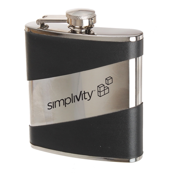 This 6oz flask features a black leatherette diagonal design over the... from ASI 52710 Lincoln Line