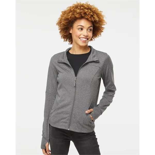 Women's Poly-Tech full-zip track jacket with an exposed coil zipper, hidden... from ASI 84358 S&S Activewear