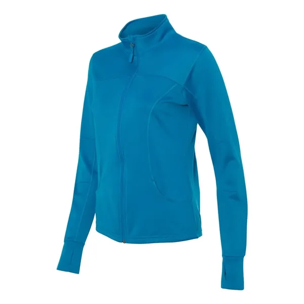 Women's Poly-Tech full-zip track jacket with an exposed coil zipper, hidden... from ASI 84358 S&S Activewear