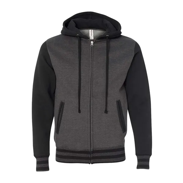 Independent Trading Co. Unisex Varsity Full-Zip Hooded Sweatshirt, blank.... from ASI 84358 S&S Activewear