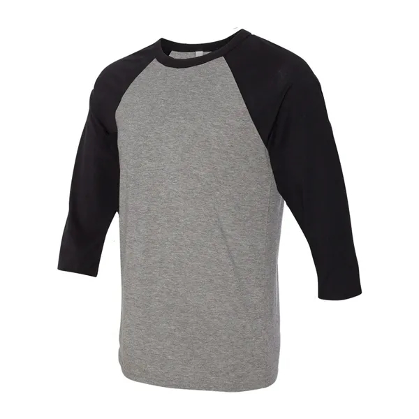 Unisex three-quarter sleeve baseball T-shirt with a retail fit, side seams,... from ASI 84358 S&S Activewear
