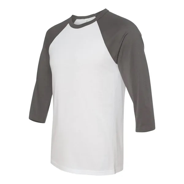 Unisex three-quarter sleeve baseball T-shirt with a retail fit, side seams,... from ASI 84358 S&S Activewear