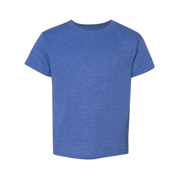 Youth 5.6 oz preshrunk 50% polyester / 50% cotton t-shirt. Blank... from ASI 84358 S&S Activewear