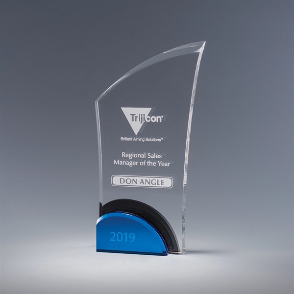 8.25" x 4.25" x 1.5" acrylic award with multi-dimensional shape with... from ASI 62985 J. Charles