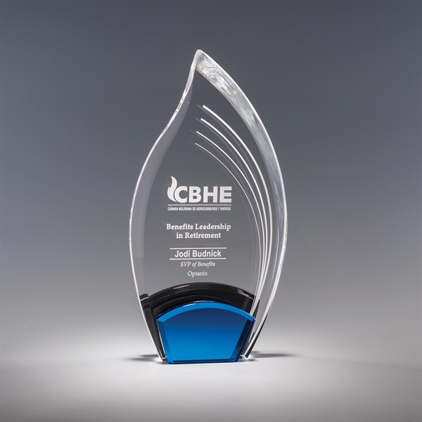 8.75" x 4.75" x 1.5" acrylic award with multi-dimensional shape and... from ASI 62985 J. Charles
