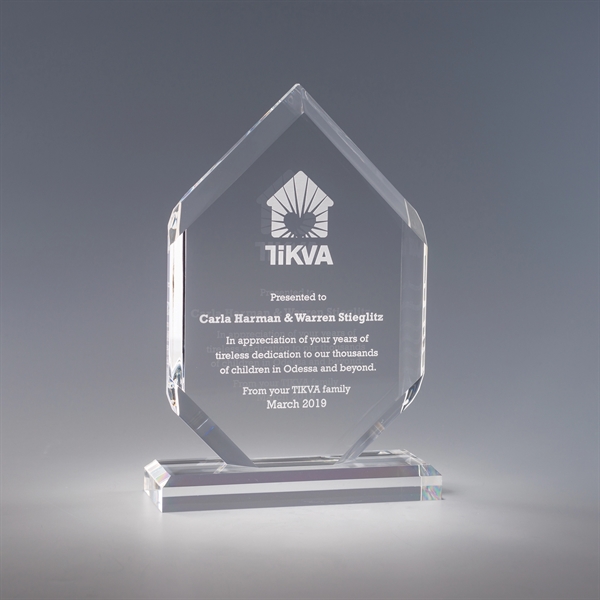 8.75" x 6" x 2" clear acrylic award with multi-dimensional shape... from ASI 62985 J. Charles