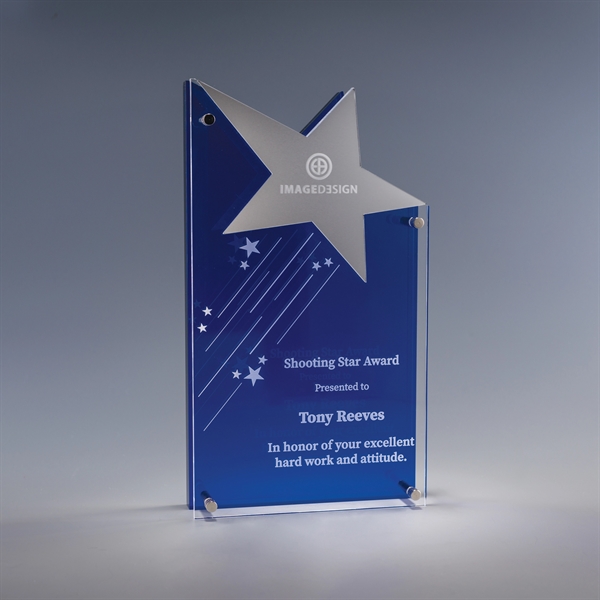 10.5" x 6" x 1.5" acrylic award with multi-dimensional shape and... from ASI 62985 J. Charles