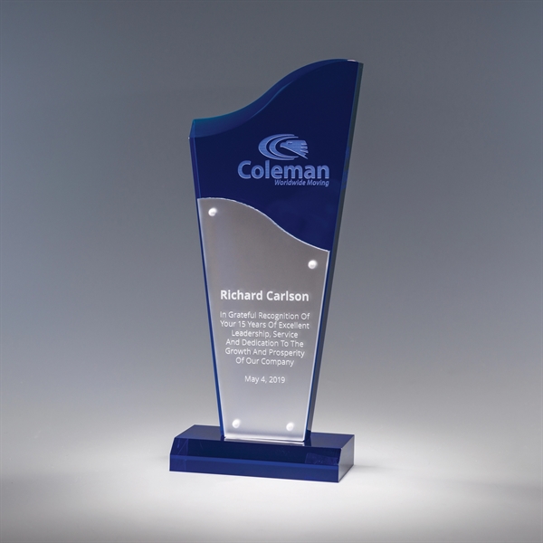 9.5" x 4" x 2" acrylic award with multi-dimensional shape in... from ASI 62985 J. Charles
