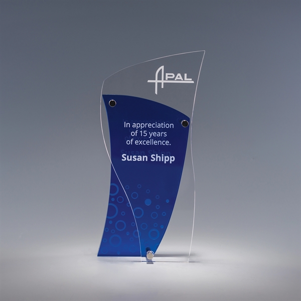 8.75" x 4" x 1.5" acrylic award with multi-dimensional shape in... from ASI 62985 J. Charles