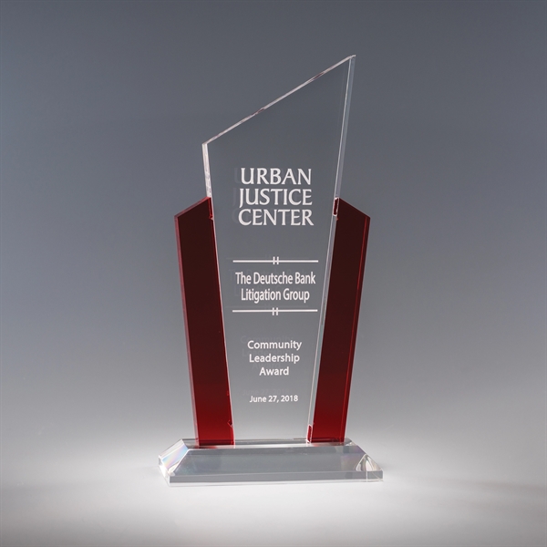 9.5" x 4.75" x 2" acrylic award with multi-dimensional shape in... from ASI 62985 J. Charles