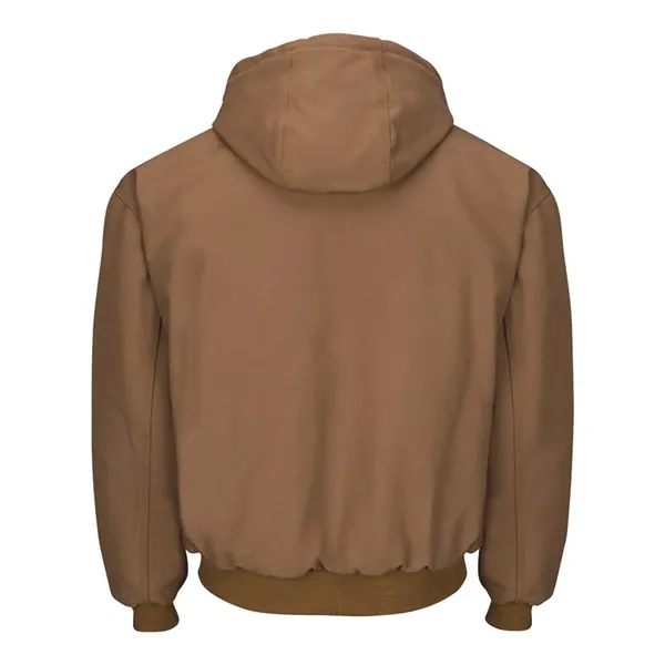 Bulwark Insulated Brown Duck Hooded Jacket with Knit Trim... from ASI 84358 S&S Activewear