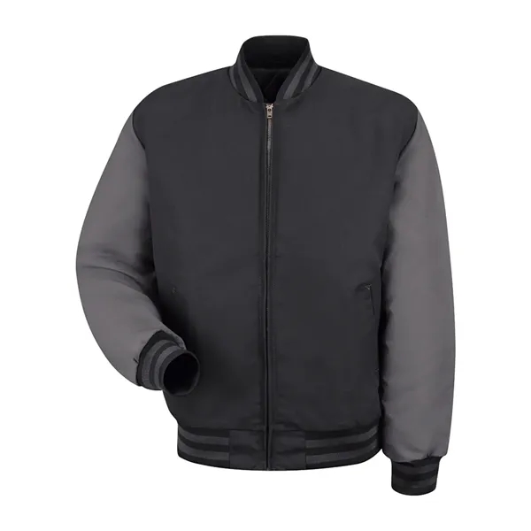 Two-tone varsity jacket made of polyester / cotton twill with a... from ASI 84358 S&S Activewear
