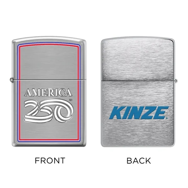 Special edition Brushed Chrome lighter features an officially licensed America250 design... from ASI 46170 Compass Industries Inc