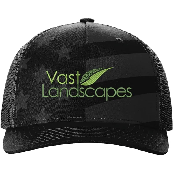 Richardson 112PFP Snapback five-panel cotton and polyester trucker cap with adjustable... from ASI 74601 Calico