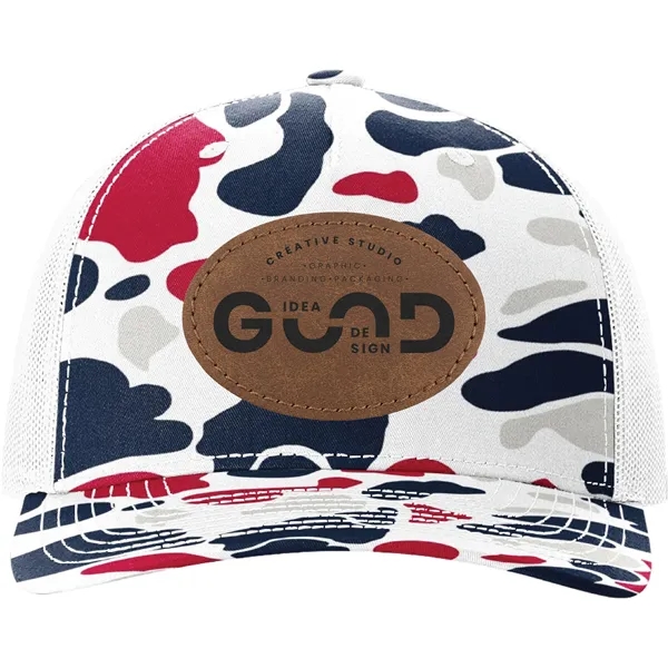 Richardson 112PFP Snapback five-panel cotton and polyester trucker cap with adjustable... from ASI 74601 Calico