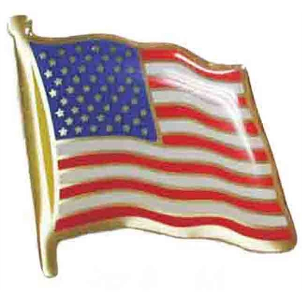 .75" x .09" American flag metal lapel pin with epoxy gloss... from ASI 92531 Unique Custom Products / UCP