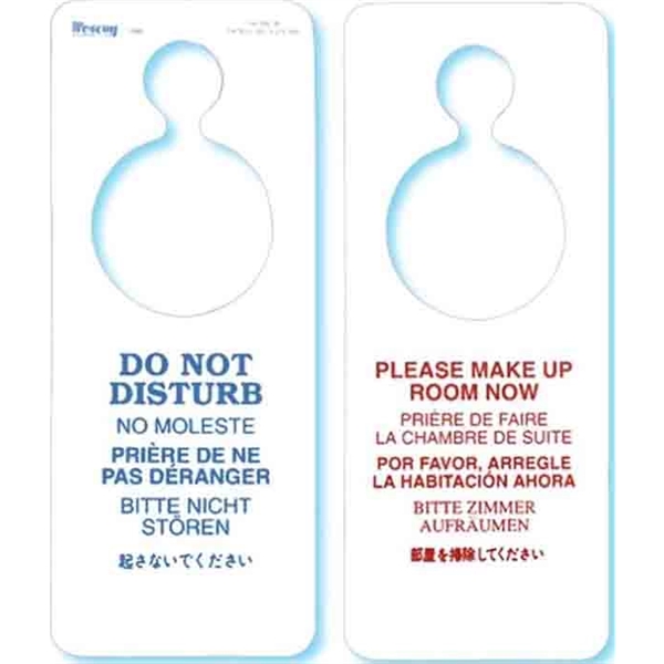 3.5" x 8" x .025" color-printed plastic door hanger. Made in... from ASI 92531 Unique Custom Products / UCP