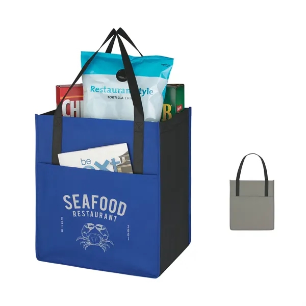 Non-Woven Shopper's Pocket Tote Bag.  Made of 80 Gram Non-Woven,... from ASI 61125 Hit Promotional Products / Hit®