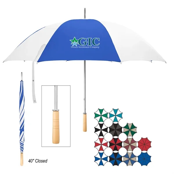 Golf umbrella with metal shaft and wood handle.... from ASI 61125 Hit Promotional Products / Hit®