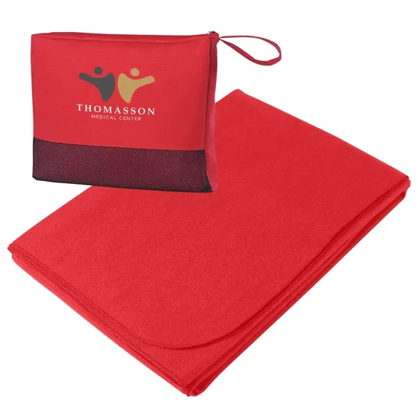 Large 47" x 60" travel blanket made of 100% polyester.... from ASI 61125 Hit Promotional Products / Hit®