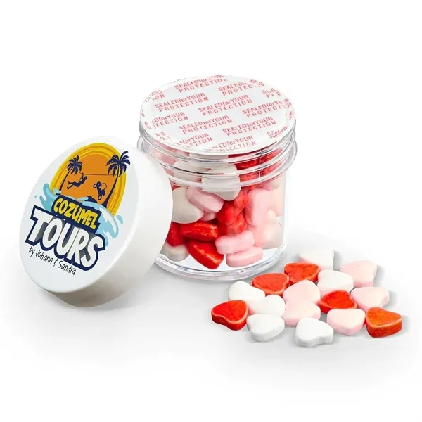 Spread smiles and sweetness with this mid-size container of candy hearts.... from ASI 55583 GMG Pen