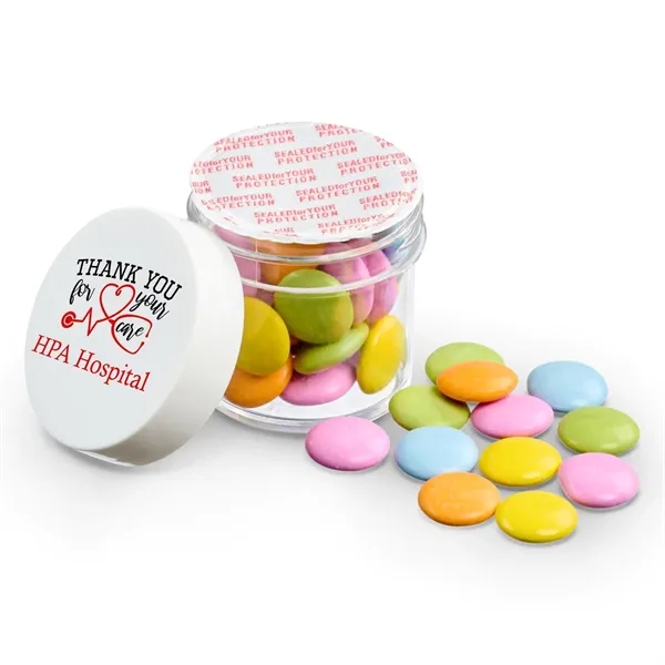 Brighten any event with this compact jar filled with colorful chocolate... from ASI 55583 GMG Pen