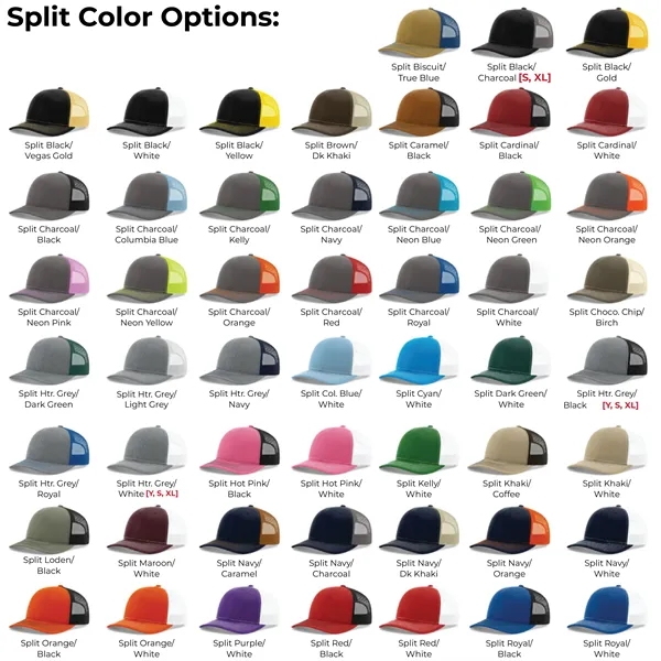 Richardson 112 snapback six-panel cotton and polyester trucker cap with leatherette... from ASI 74601 Calico