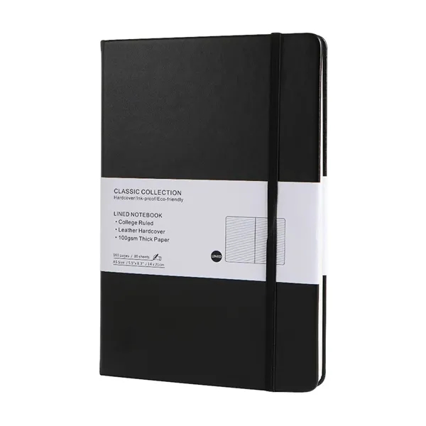 A5 size PU leather lined journal notebook plus 1 color silkscreen... from ASI 37218 Athena Promo (tm)