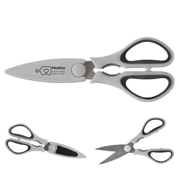 Scissors with a magnetized cover and soft grip handle inserts... from ASI 62190 Illini
