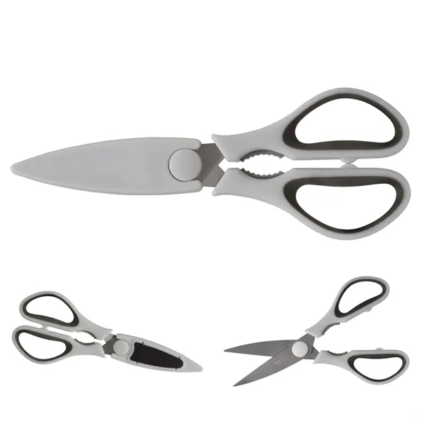 Scissors with a magnetized cover and soft grip handle inserts... from ASI 62190 Illini