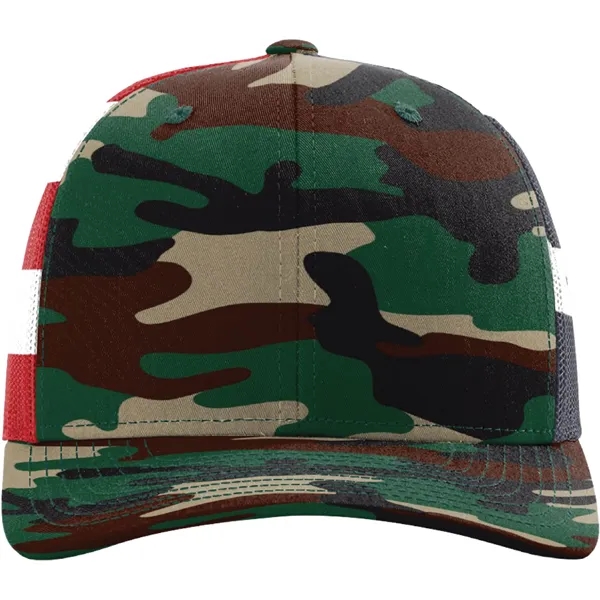Richardson #112PM snapback six-panel cotton and polyester trucker cap with plastic... from ASI 74601 Calico