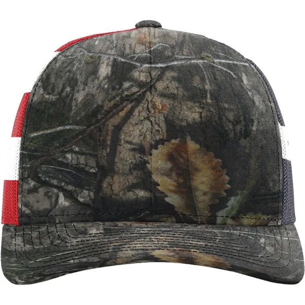 Richardson #112PM snapback six-panel cotton and polyester trucker cap with plastic... from ASI 74601 Calico