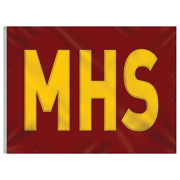 6' x 8' Nylon Appliqued Three Letter School Spirit Flag... from ASI 80228 Quinn