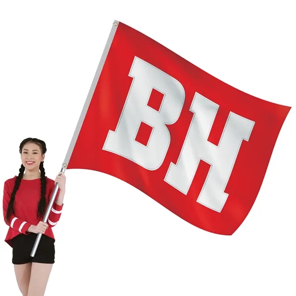 5' x 6' Nylon Appliqued Two Letter School Spirit Flag... from ASI 80228 Quinn