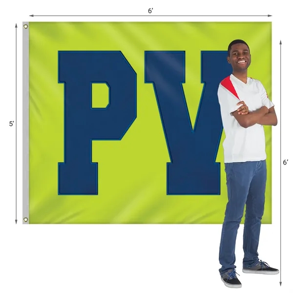 5' x 6' Nylon Appliqued Two Letter School Spirit Flag... from ASI 80228 Quinn