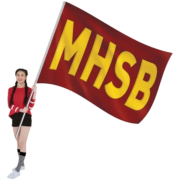 6' x 8' Nylon Appliqued Four Letter School Spirit Flag... from ASI 80228 Quinn