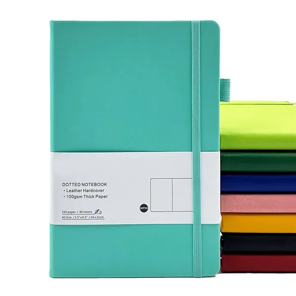 A5 size PU leather dotted journal notebook plus 1 color silkscreen... from ASI 37218 Athena Promo (tm)