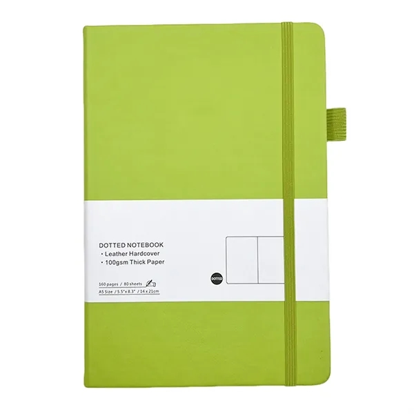 A5 size PU leather dotted journal notebook plus 1 color silkscreen... from ASI 37218 Athena Promo (tm)