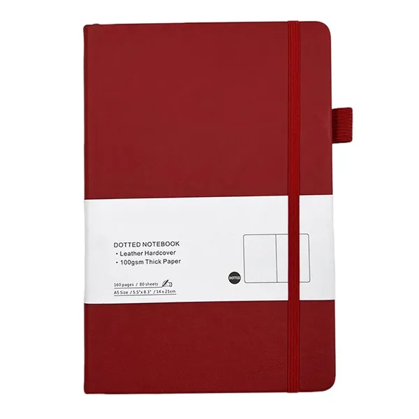 A5 size PU leather dotted journal notebook plus 1 color silkscreen... from ASI 37218 Athena Promo (tm)